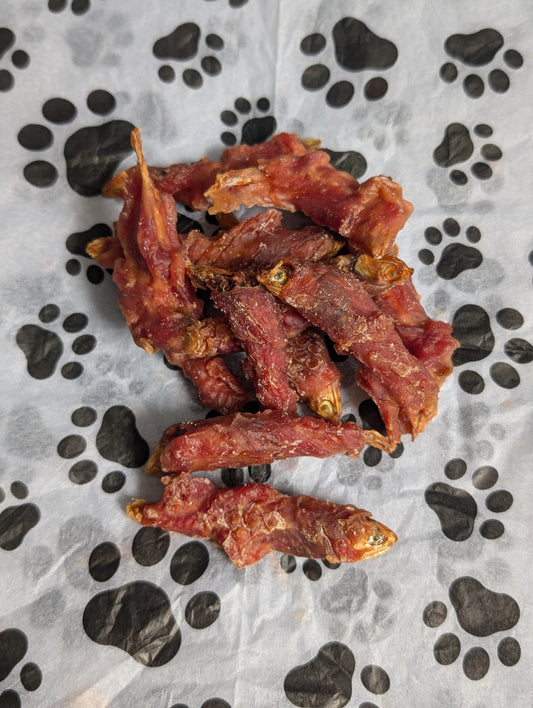 Sprats wrapped in Duck